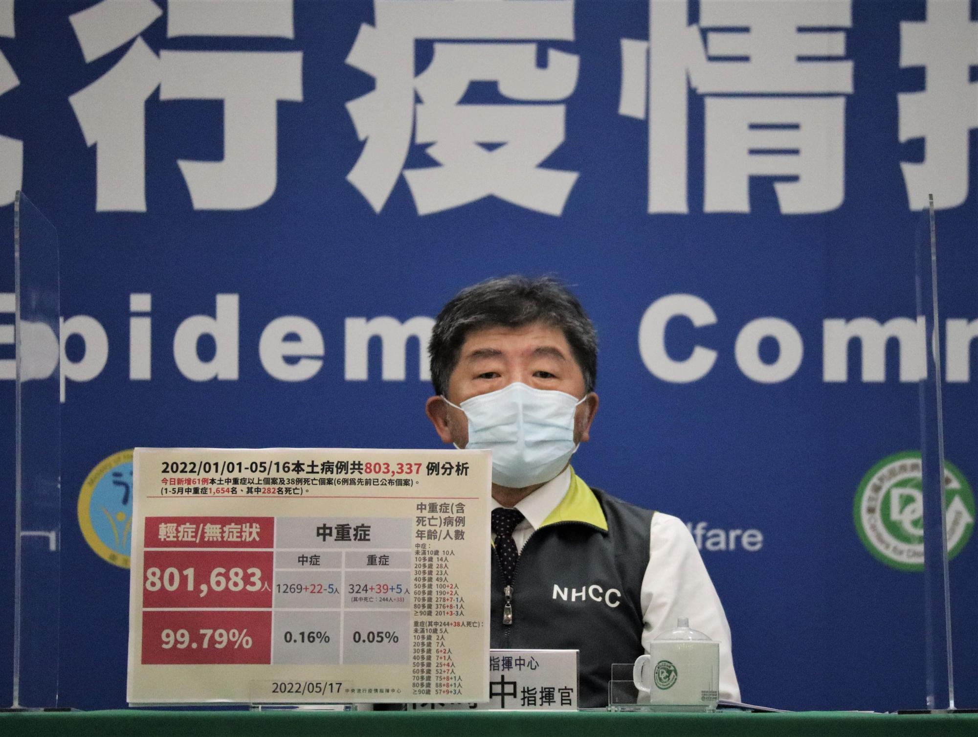 指揮官陳時中回應媒體相關提問。（指揮中心提供）