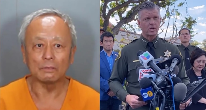 橘郡警方公布教會槍手身分為68歲的周文偉，並表示其犯罪動機是出於政治因素。（橘郡警方提供／警方直播）