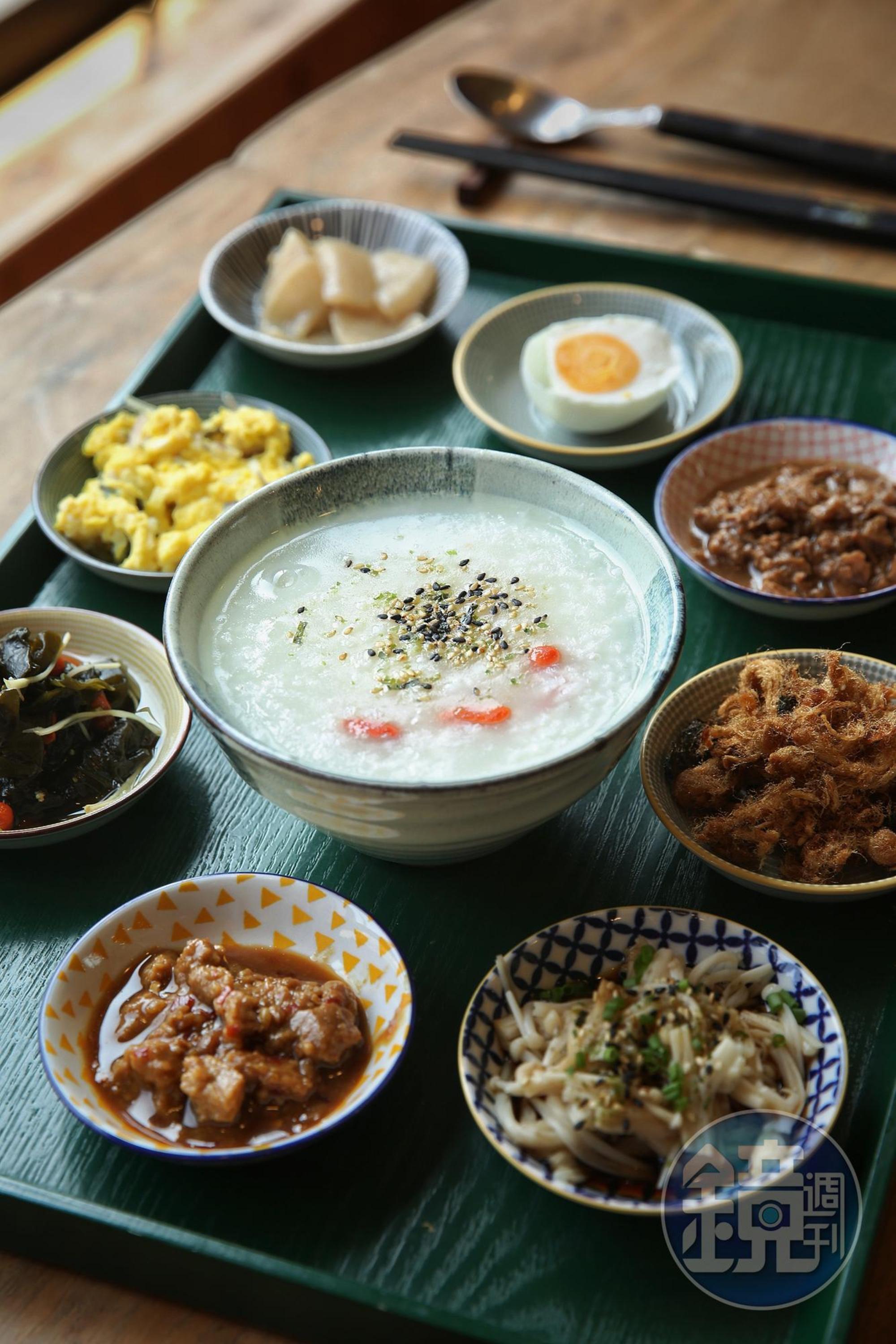 住宿兩碗以上，就能品嘗到不同的早餐菜色，像是清粥小菜。