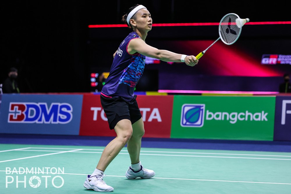 戴資穎今天在泰國羽球公開賽中，成功以2：1擊退丹麥羽球好手雅各布森。（翻攝自戴資穎臉書）