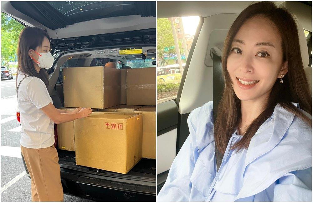 賈永婕在國內疫情大爆炸之際,仍付諸行動到醫院送物資。(翻攝賈永婕臉書)