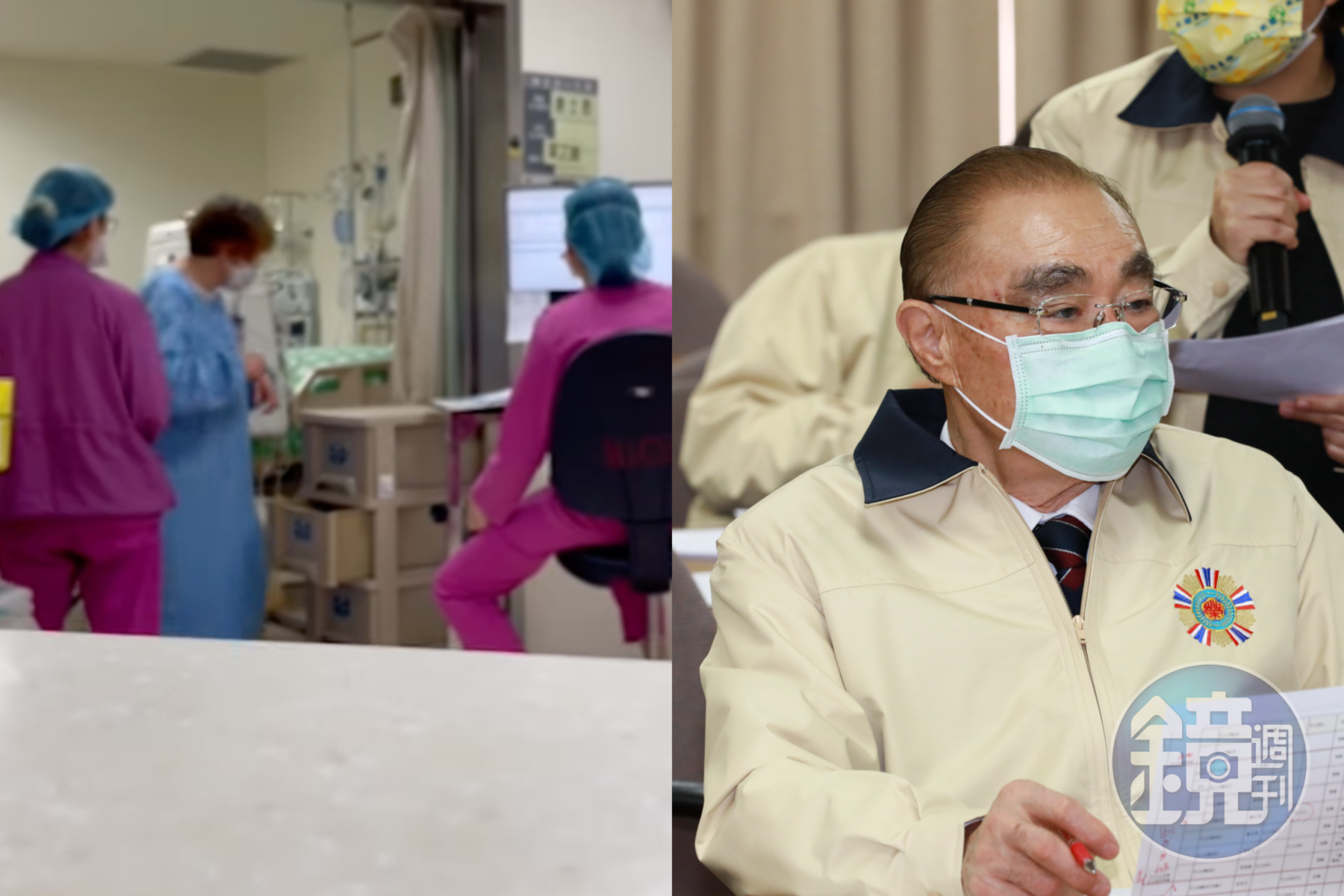 退輔會主委馮世寬（右）因為不滿退役將官配偶大罵醫護人員，在臉書留言「我還想請TMD」。（翻攝自臉書、本刊資料照）