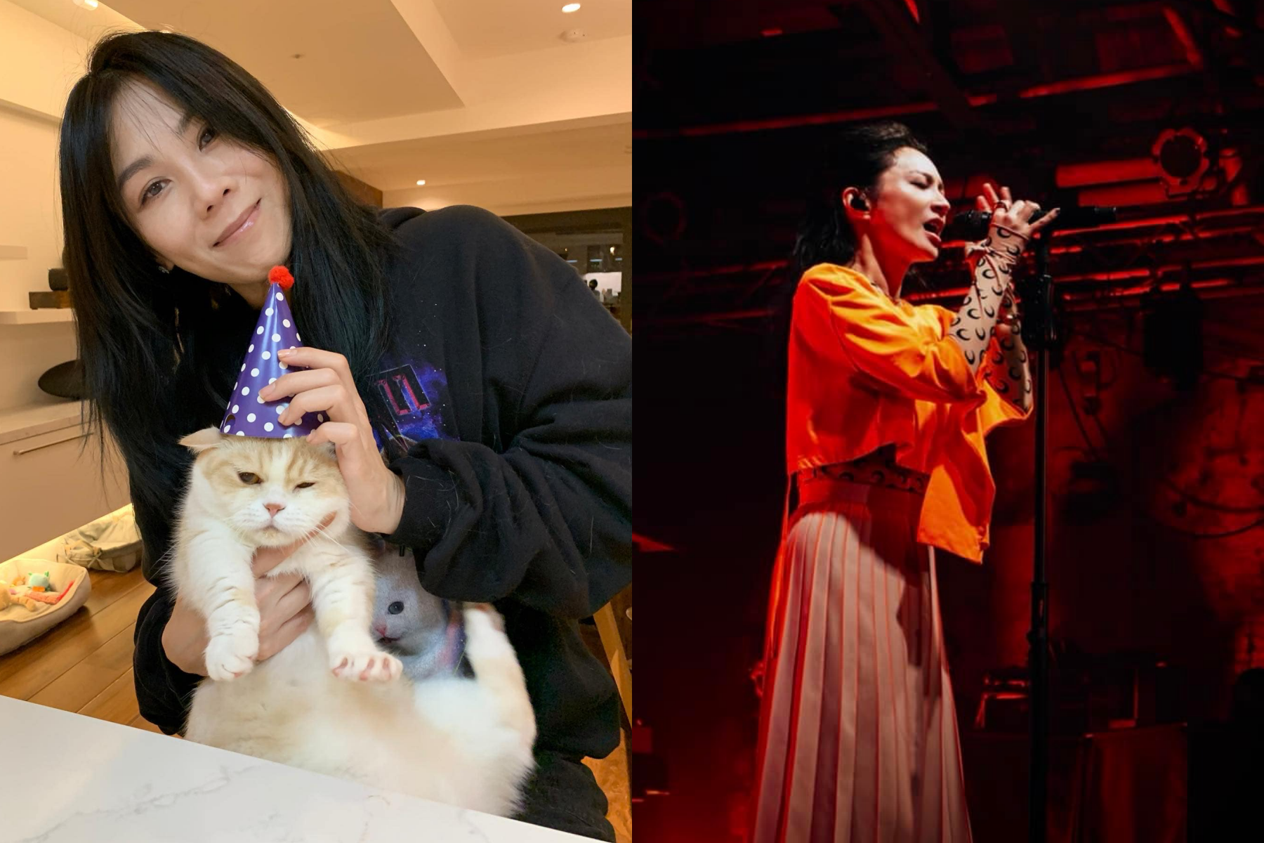 蔡健雅(左)再度挑戰能否將第四座金曲歌后獎座納入囊中,Faye詹雯婷(右)則開心入圍,躲角落哭哭。(翻攝自蔡健雅臉書、翻攝自詹雅婷臉書)