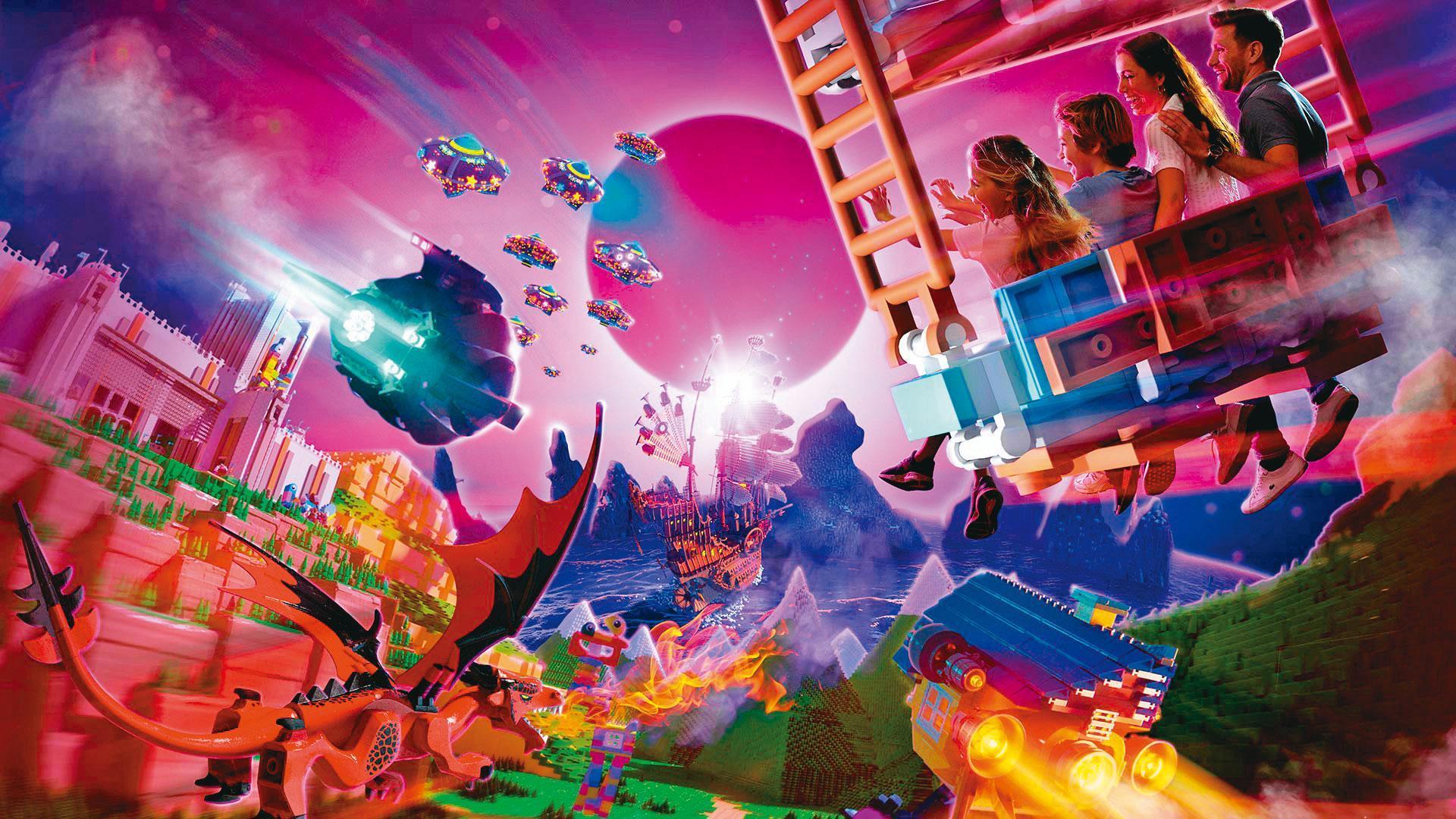 智崴幫樂高樂園打造風靡全球的「Flight of the Sky Lion」飛行劇院。（翻攝樂高樂園官網）