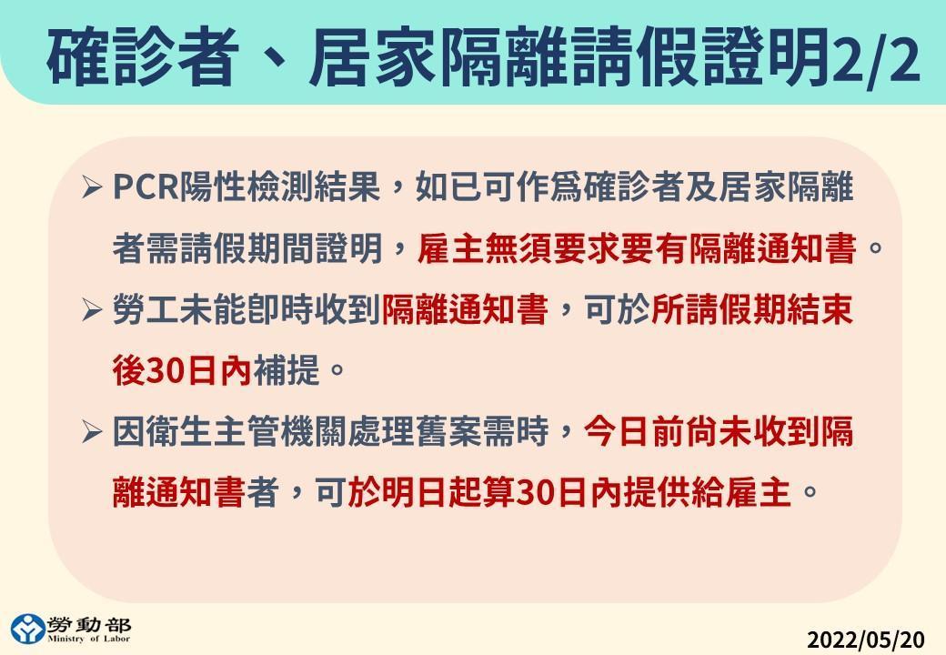 勞工請假規範。（指揮中心提供）