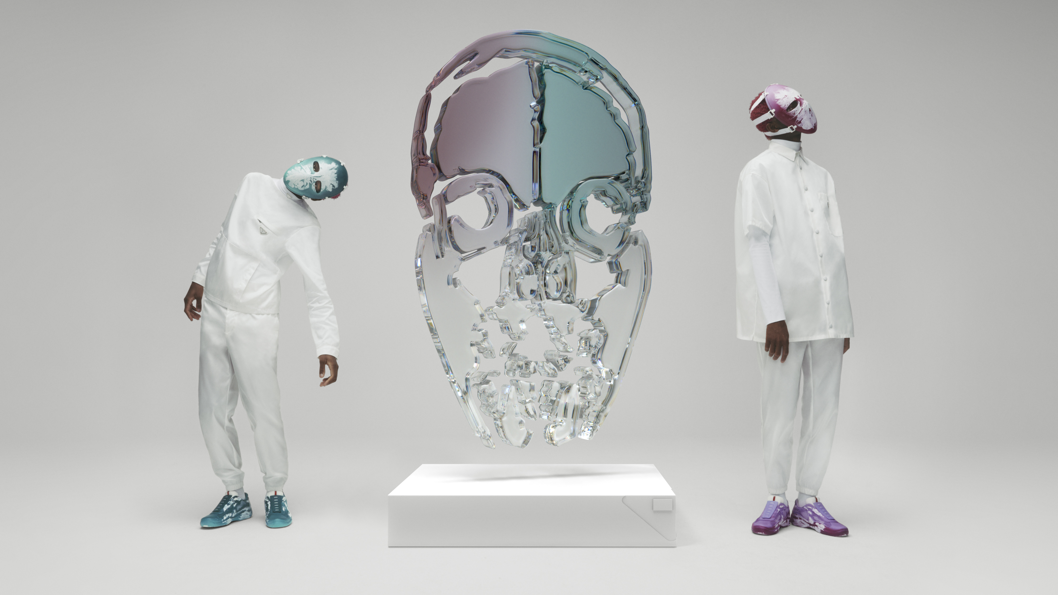 Cass x PRADA限量鞋款以音樂中的波封命名，塑造出4種風格。（PRADA提供）