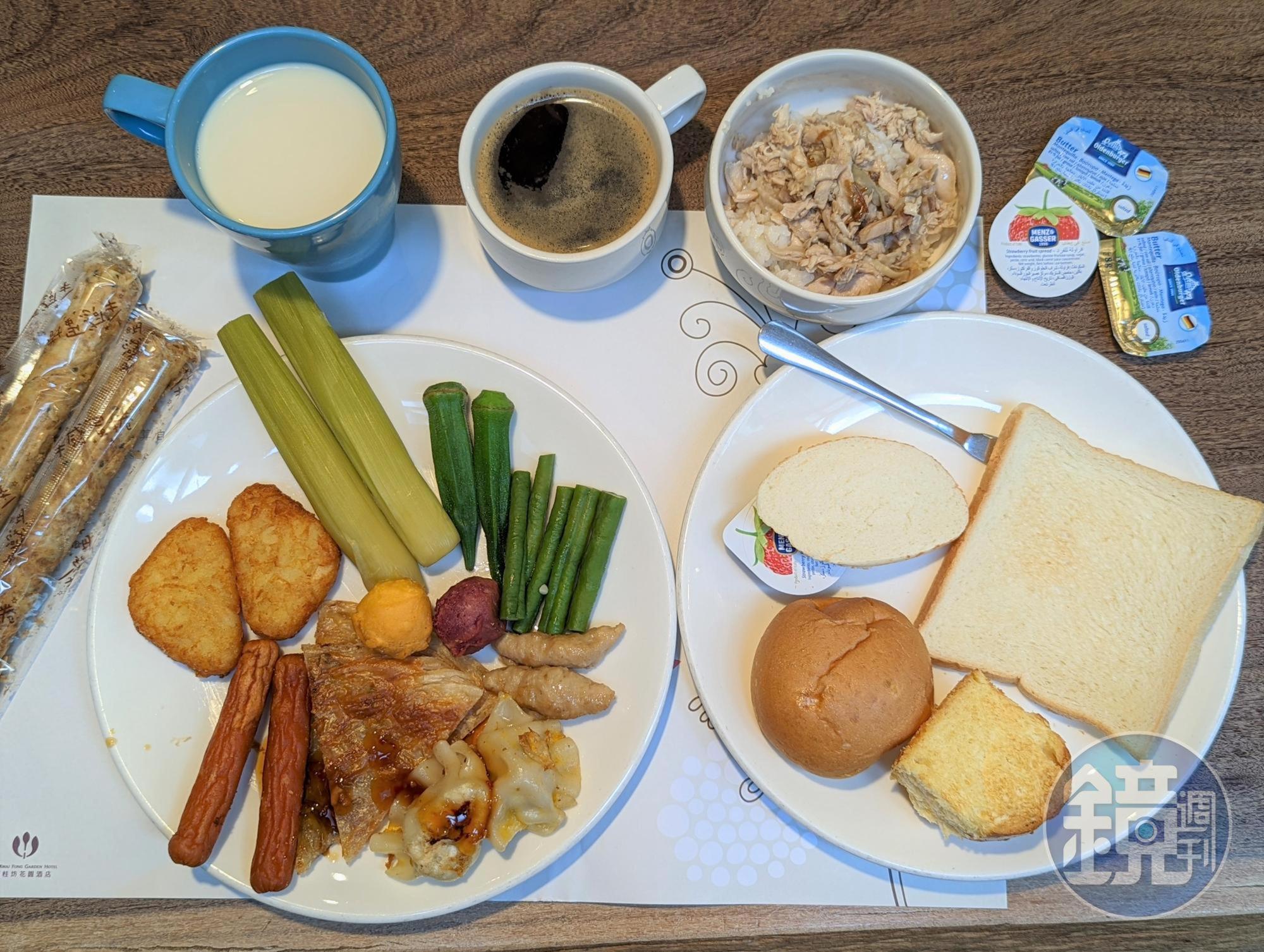 最有特色的早餐還是嘉義雞肉飯和蛋捲。