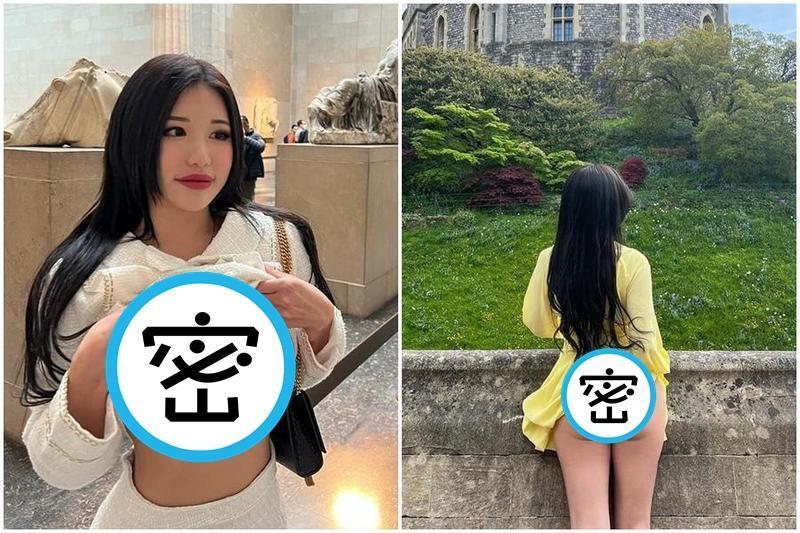 馬來西亞網紅蕭佩兒在英國旅遊時拍裸露照,引起當地民眾不滿。(翻攝自Instagram/ms_puiyi)