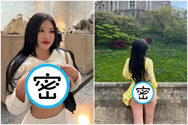 馬來西亞網紅蕭佩兒在英國旅遊時拍裸露照，引起當地民眾不滿。（翻攝自Instagram／ms_puiyi）