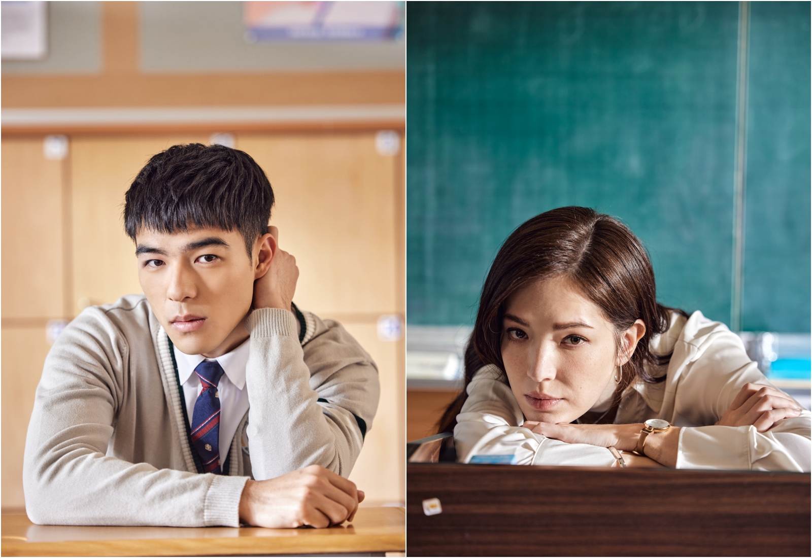 許瑋甯、陳昊森在《第9節課》中將發展一段禁忌師生戀，兩人在今日曝光的前導預告中分別吐露內心對彼此的心動和愛。（愛奇藝國際站提供）