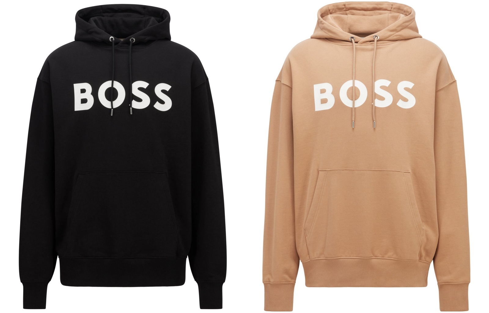 BOSS全新Logo經典連帽衫推出黑色和駝色。NT$6,900(BOSS提供)