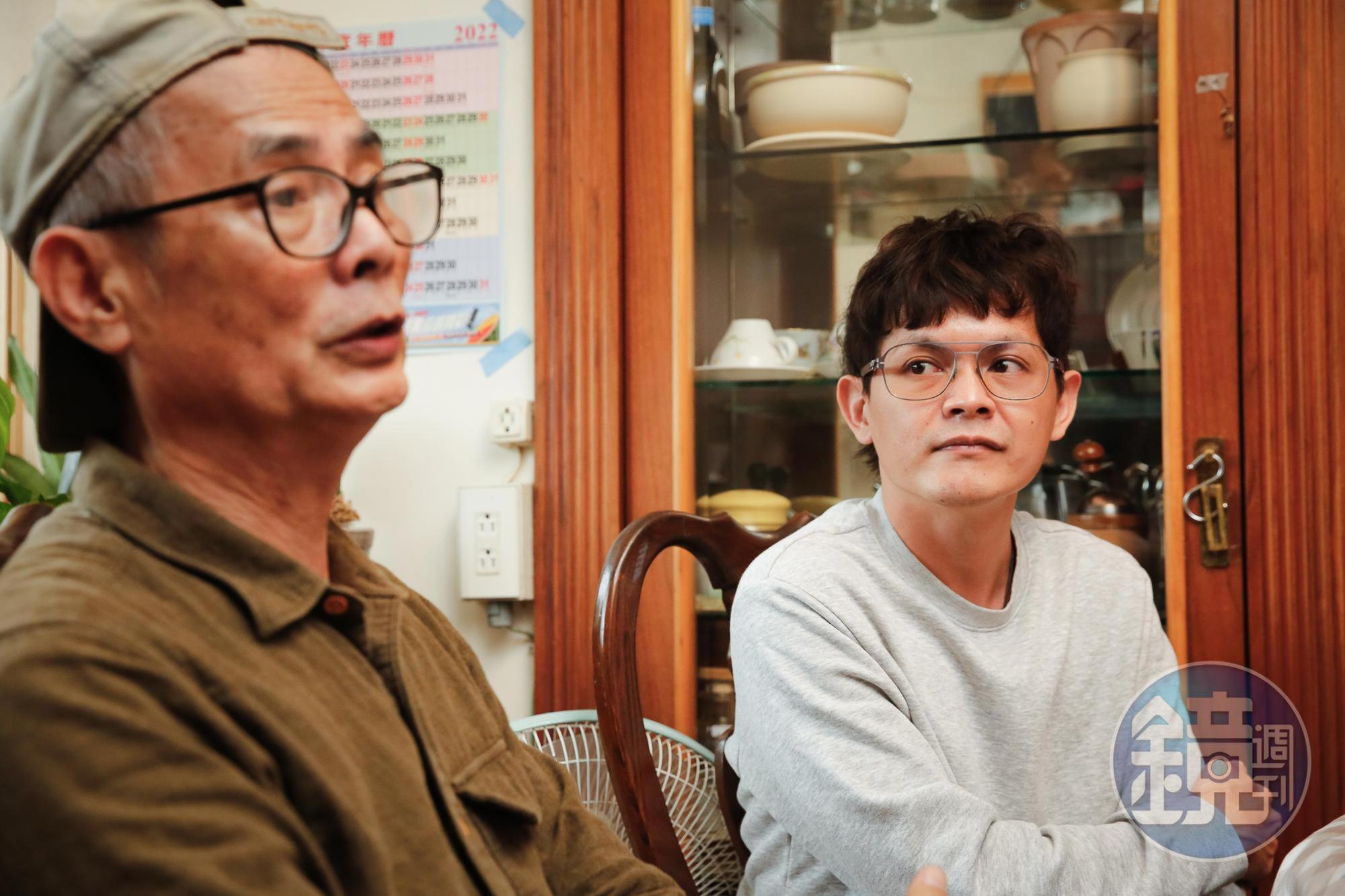 李明雄(左)的獨子李思諺(右),因年輕時不愛唸書、打架惹事,曾被叔叔叫去一碗小羊肉上班。