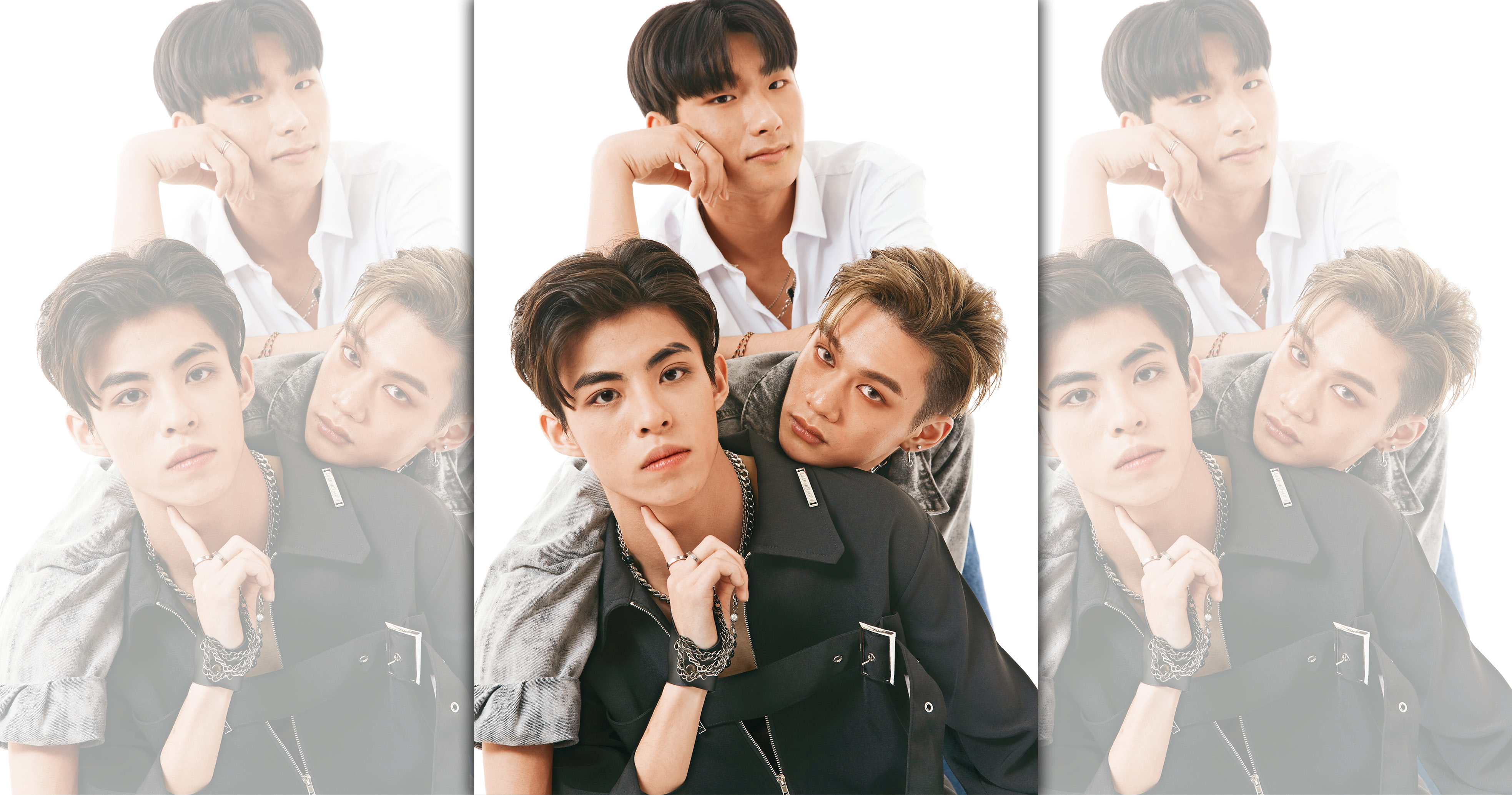 身為高冷系的「海王星」，駱駝（前）採訪時爆料范范（後）其實是個黏人精，認識第一天就纏著他教唱歌。中為周子翔。