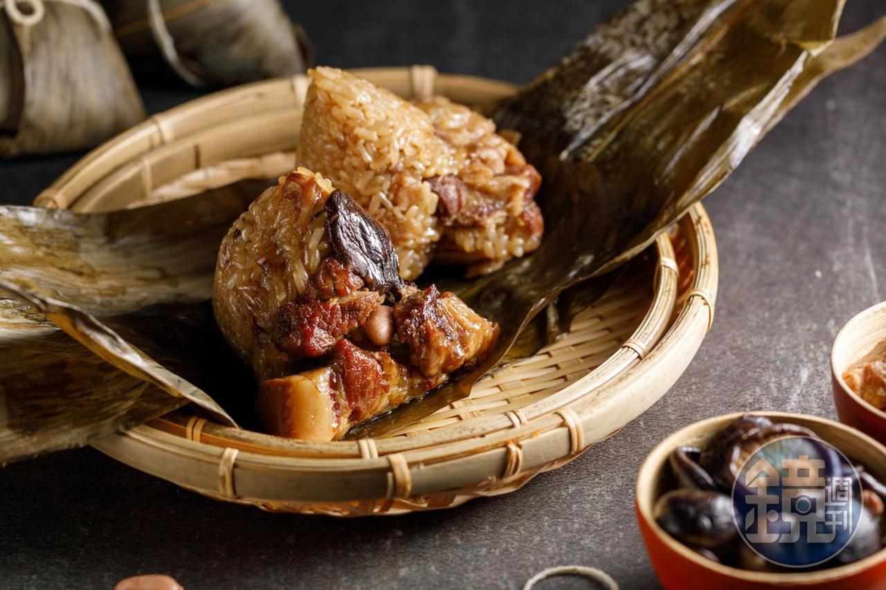 「土豆北部粽」糯米晶亮分明，內餡鹹香。（玉荷圓米食坊，50元／顆）