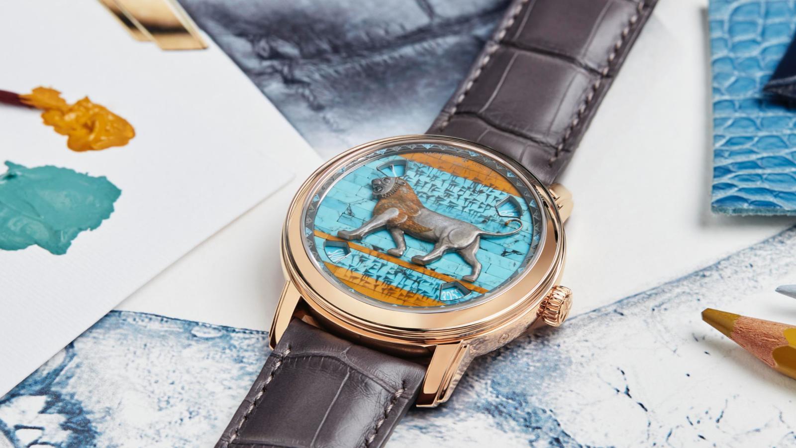 Tribute to great civilisations Lion de Darius大流士雄獅 |7620A/000R-B926 /錶徑42mm/18K 5N粉紅金錶殼/小時、分鐘、星期、日期指示功能/2460 G4/2自動上鏈機芯/防水約30米/限量五只,專賣店限定發售/價格店洽