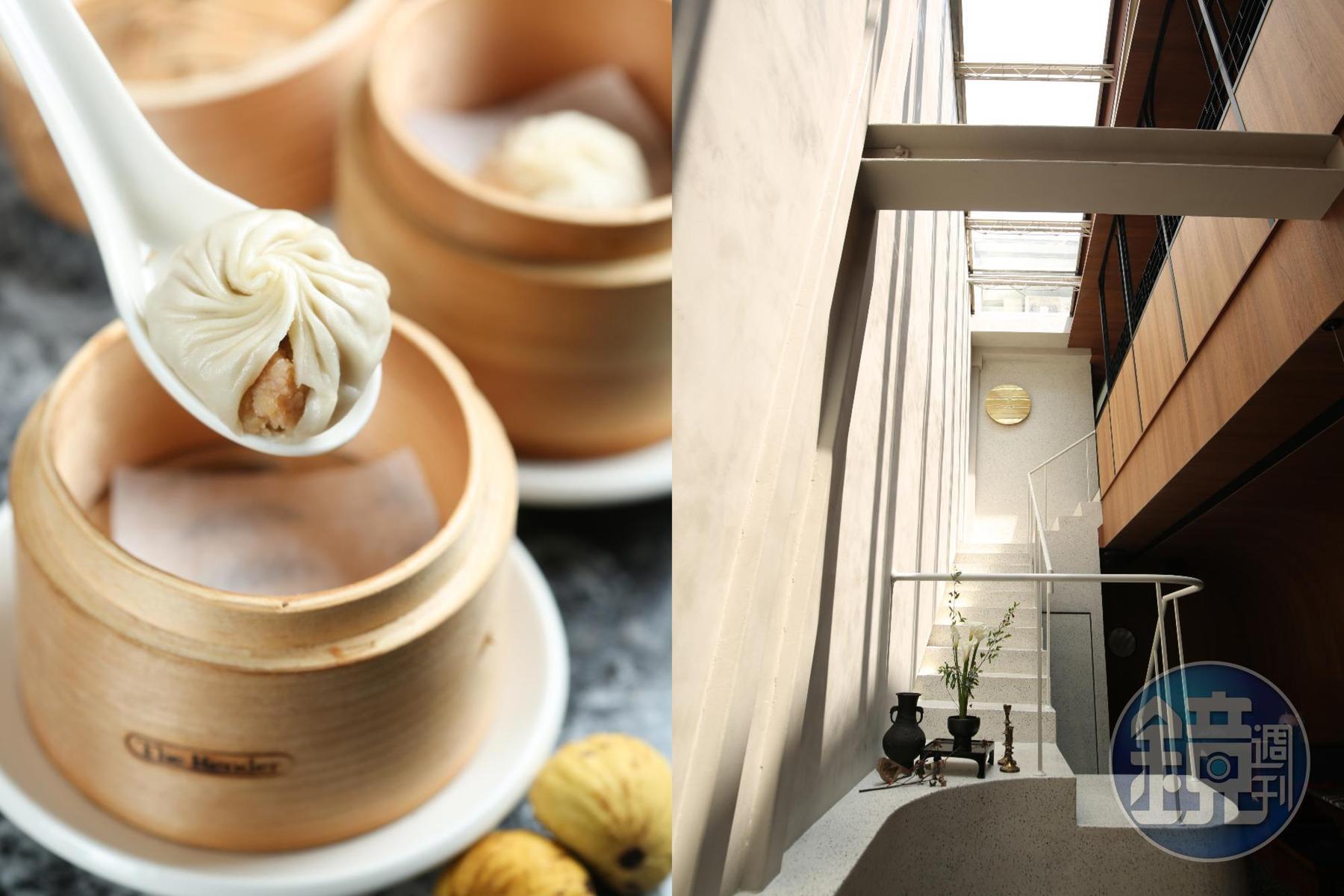 難得可以在白天進入台南「福醺湯包」餐酒館,不用打燈,眼前的迷你蒸籠甜點就是自然可愛。