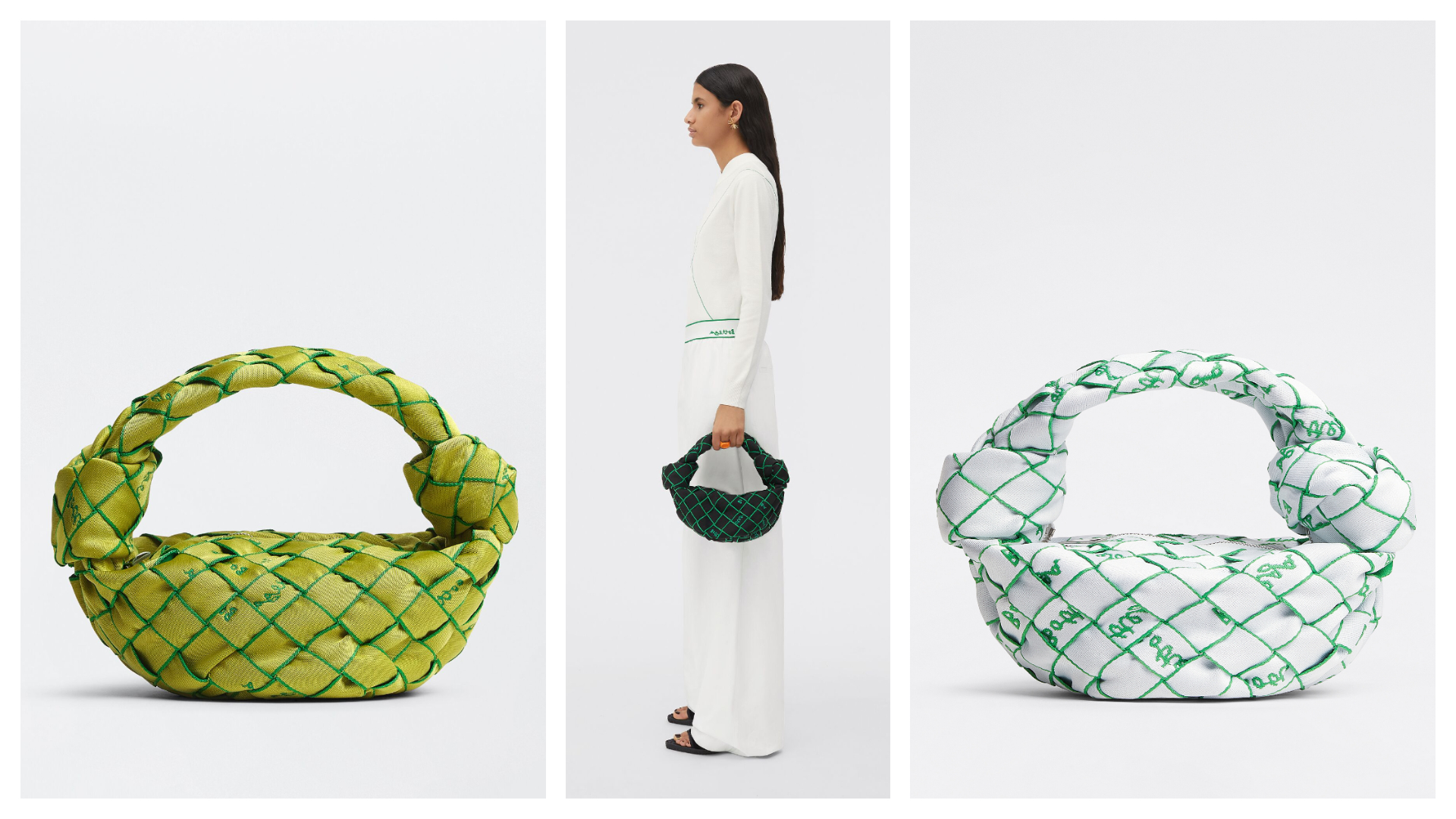 Bottega Veneta官網全面改版，推出線上獨家 Double Knot 系列包款。（Bottega Veneta提供）