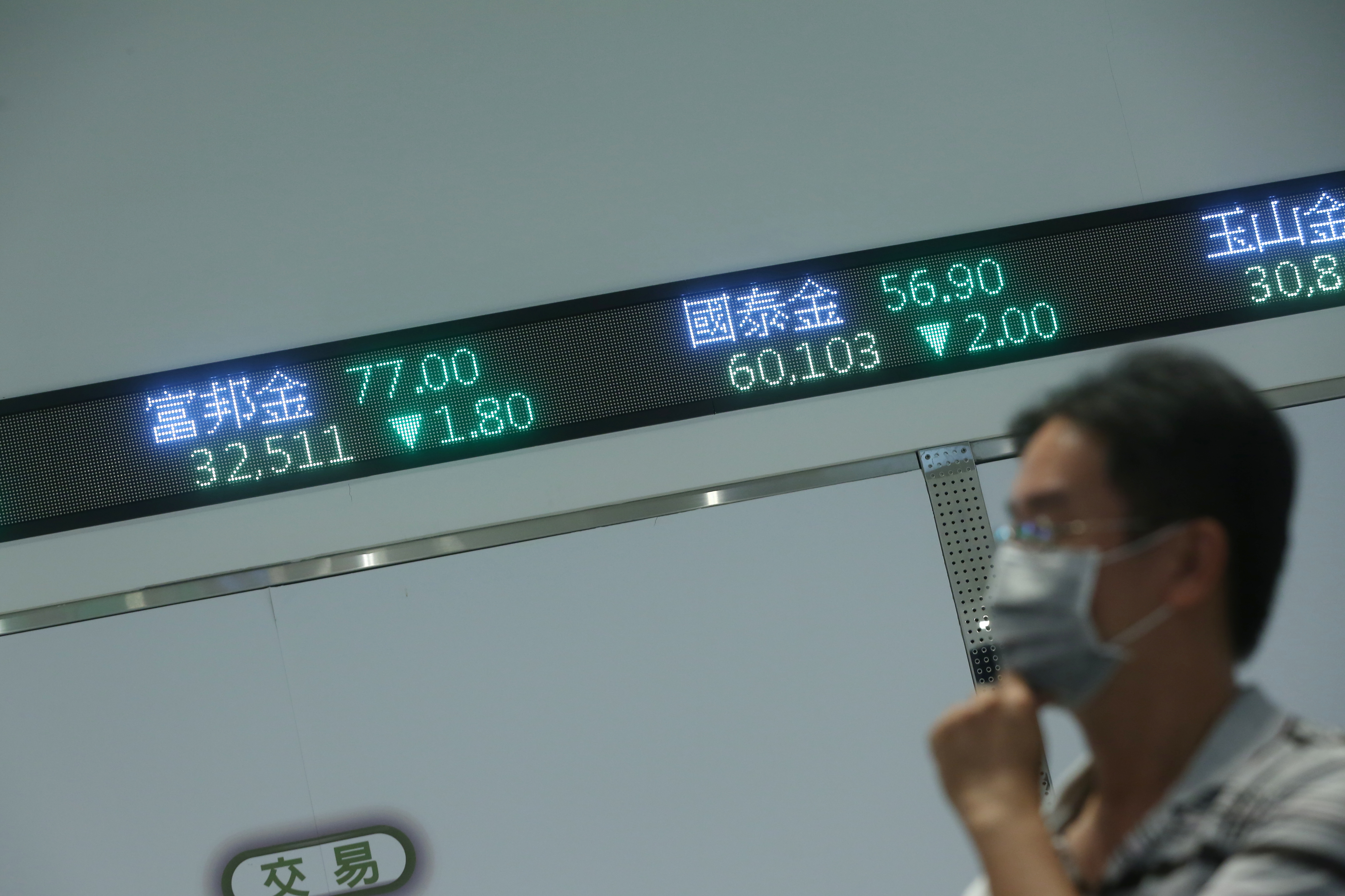 金控雙雄股價持續破底，專家認為金融股今年獲利衰退，短線操作應保守以對。（本刊資料照）