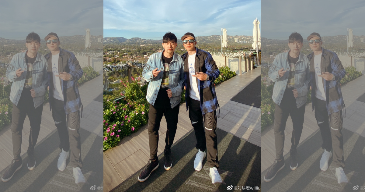 劉畊宏(右)昨晚自爆周董2年前幫他寫歌。(翻攝自微博)