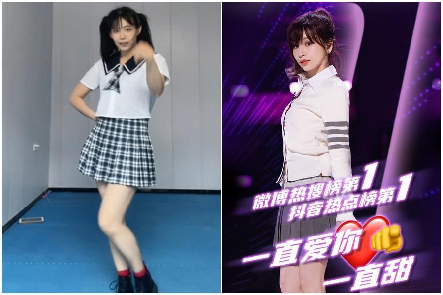 王心凌(右圖)近期參加《乘風破浪的姐姐3》翻紅,「台灣學姐」陳竹音(左圖)也跟著跳〈愛你〉。(翻攝自陳竹音、王心凌工作室微博)