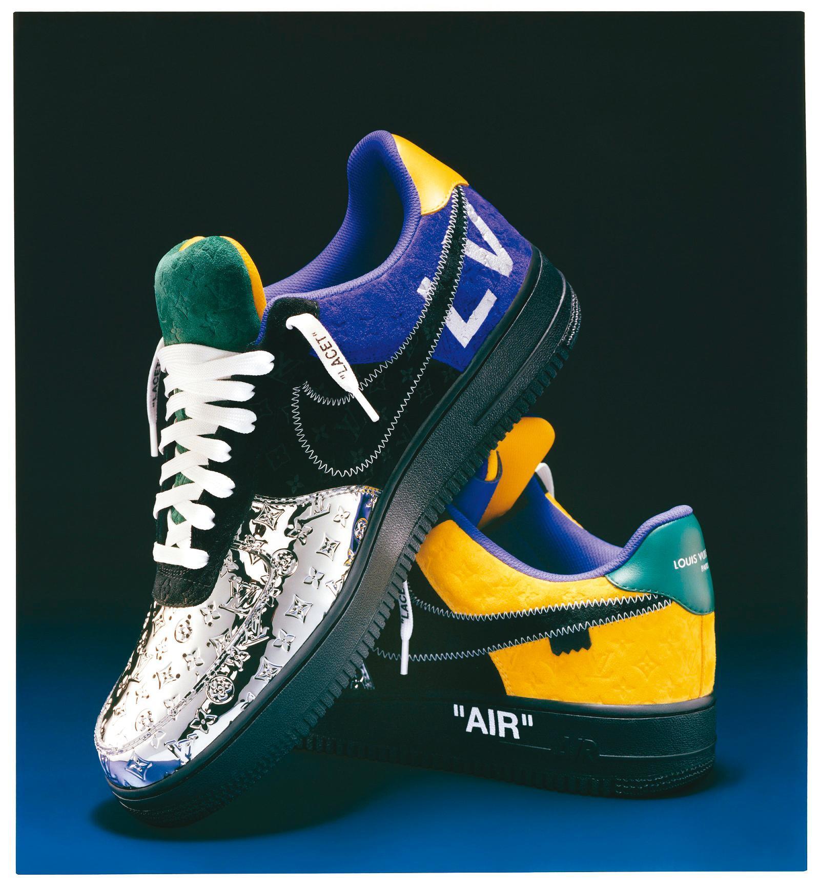 LOUIS VUITTON & NIKE「Air Force 1」 BY Virgil Abloh低筒球鞋。NT$91,500(路易威登提供)