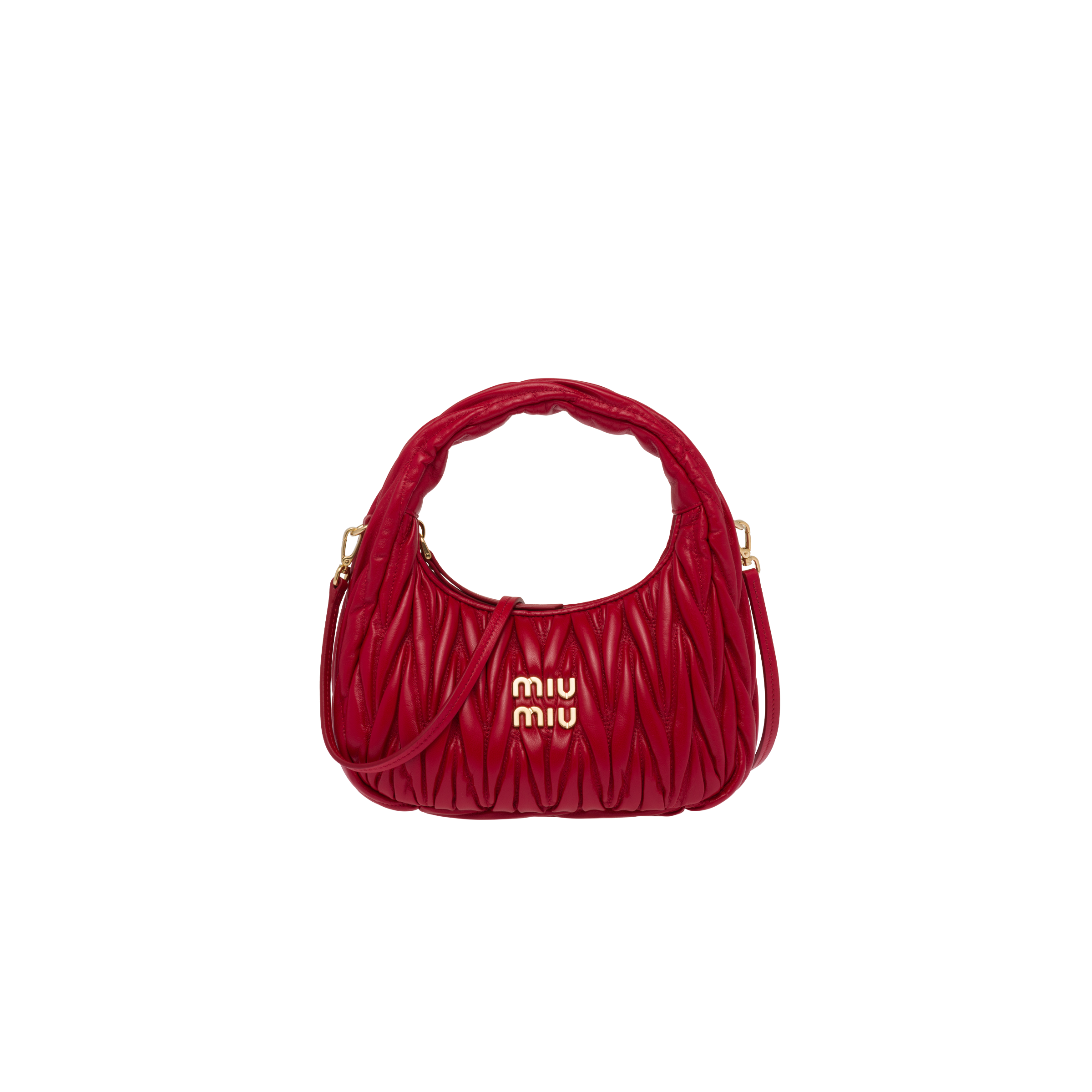 Miu Wander 軟皮革手提肩背包 $63,000（miu miu提供）