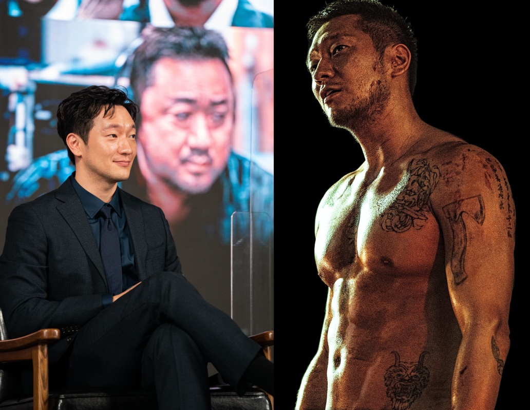 孫錫求突破形象在《犯罪都市2》飾演大反派姜海日。(車庫娛樂提供)