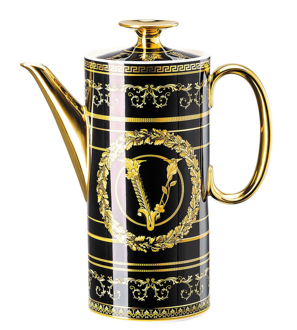 Virtus Gala黑色茶壺 價格店洽Versace。（Versace提供）