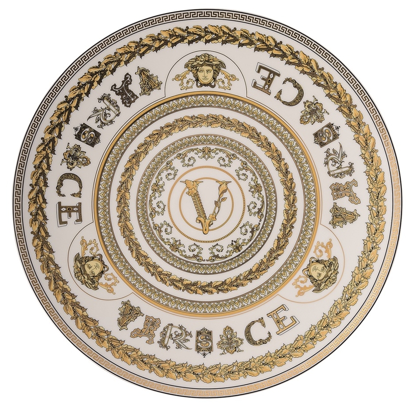 Virtus Gala白色托盤 價格店洽Versace。（Versace提供）