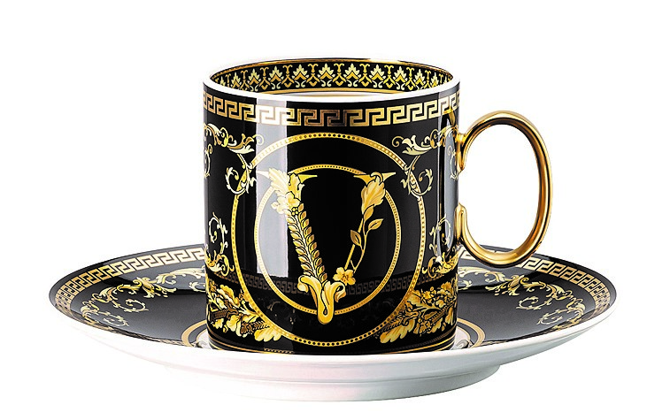 irtus Gala黑色馬克杯盤組 價格店洽Versace。（Versace提供）