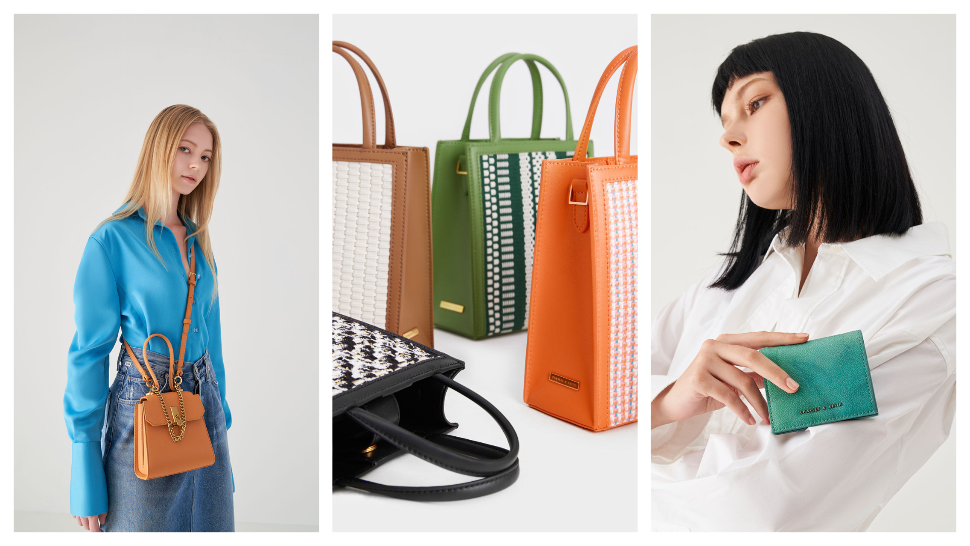CHARLES & KEITH為新鮮人準備了色彩鮮豔的八款包包與小皮件，讓畢業生輕鬆上戰場！（CHARLES & KEITH提供）