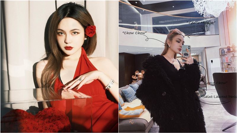 周揚青家境富裕，搶當王心凌女孩，意外讓大家看到她家的擺設。（翻攝自周揚青IG、周揚青抖音）