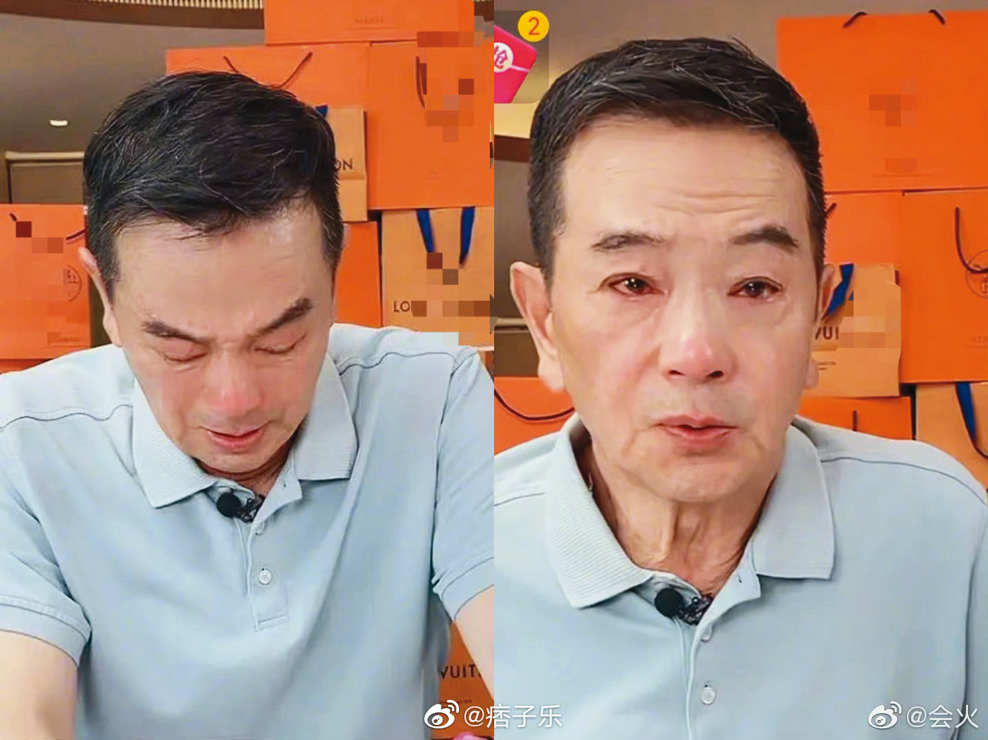張晨光去年上直播賣酒，引來網友嘲諷，他還因此落淚。（翻攝自張晨光微博）
