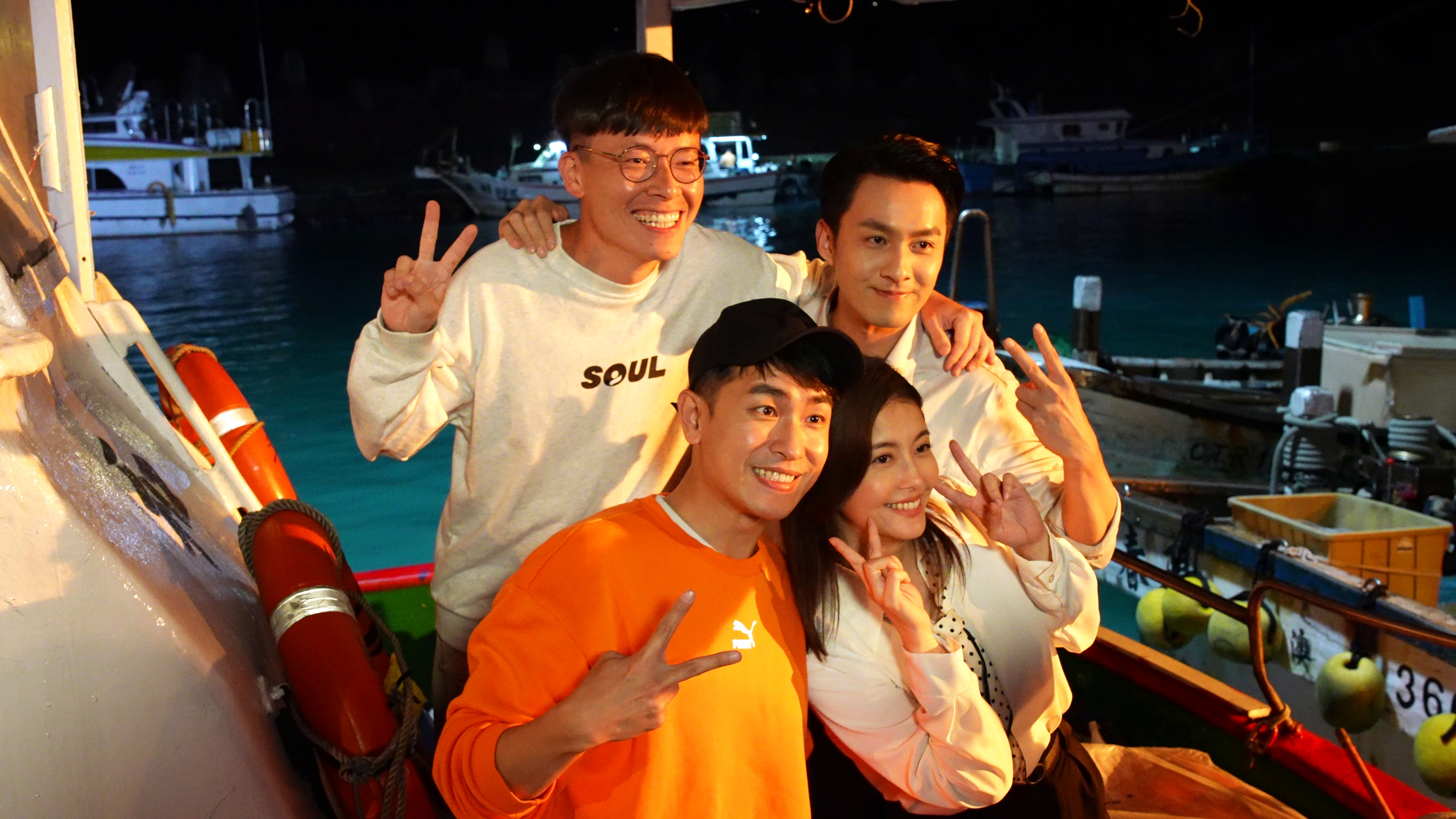 《美麗人生 女人當家》陳謙文來探班王樂妍大讚對方有情有義。（台視提供）