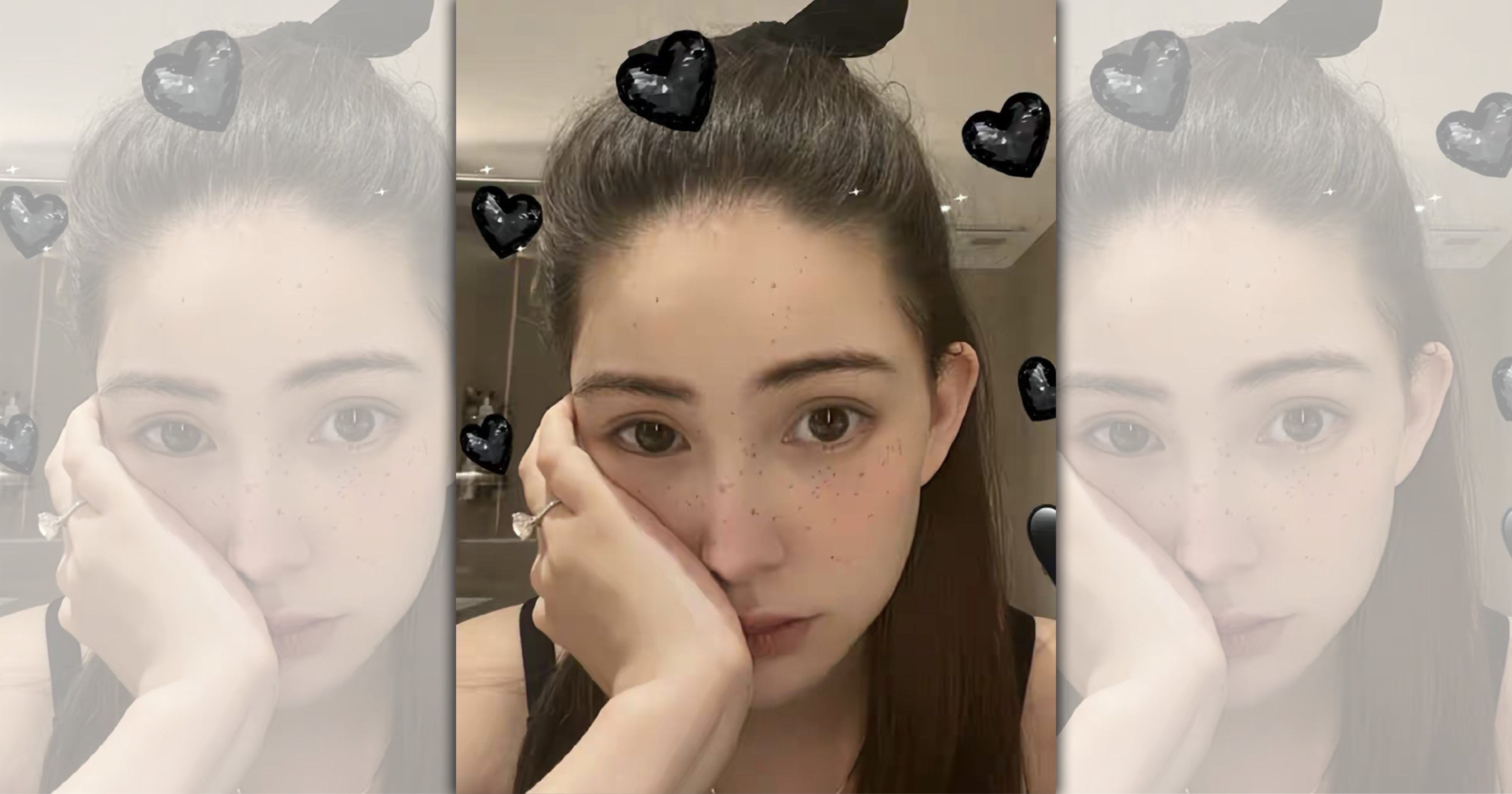 昆凌右手無名指上的鴿子蛋鑽戒，相當吸睛。（翻攝自昆凌IG）