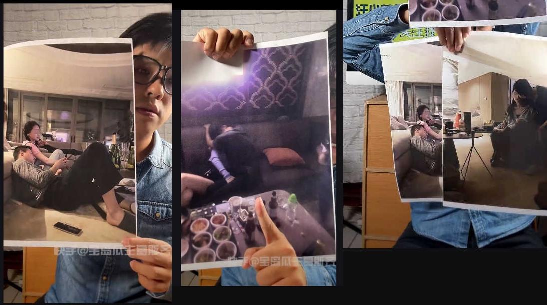 汪小菲被爆出婚內出軌照,而且本來要被曝光5個,最後討價還價剩3個而已。(翻攝快手直播/寶島瓜主葛斯齊)