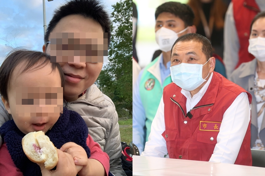 2歲確診病逝童恩恩的父親（左圖右）日前出面要真相，新北市長侯友宜（右）則希望能讓衛生局長親自說明。（翻攝自臉書、本刊資料照）