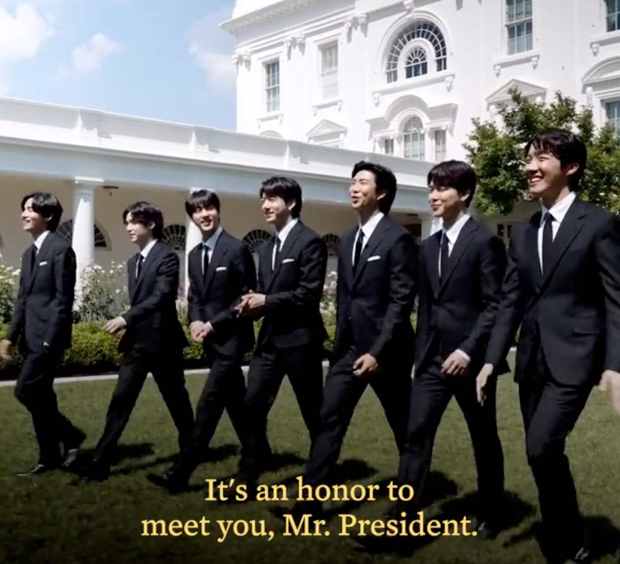 BTS防彈少年團很榮幸與美國總統拜登會面。(截圖自拜登推特)