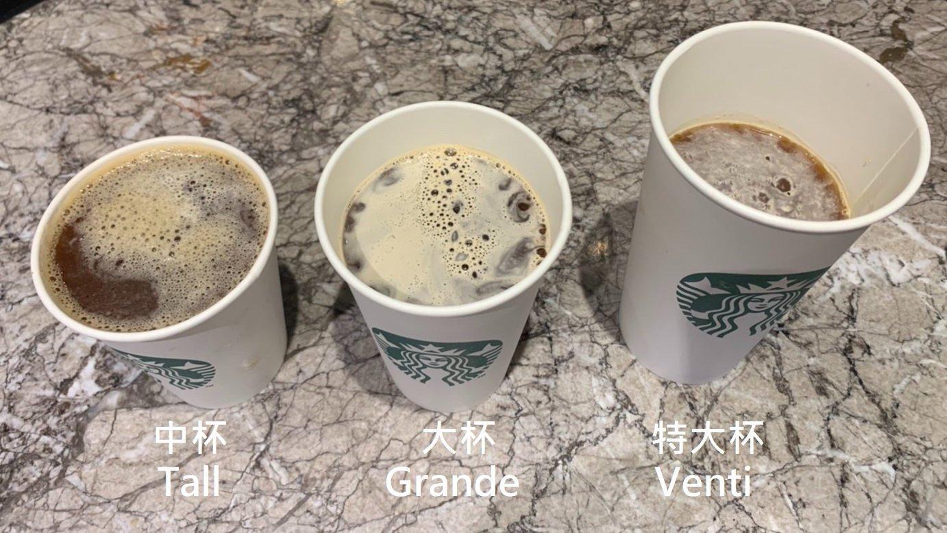 星巴克官方將中杯咖啡倒進大杯和特大杯,容量明顯有顯著差異。(翻攝自星巴克咖啡同好會臉書)