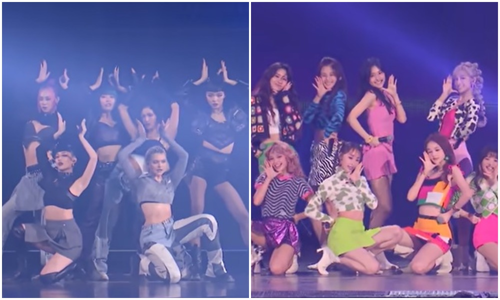 HUR（左）與PINK FUN（右）在Hito流行音樂獎新人表演單元壓軸登場，展現訓練成果。（翻攝自「hitfm」YouTube網站）