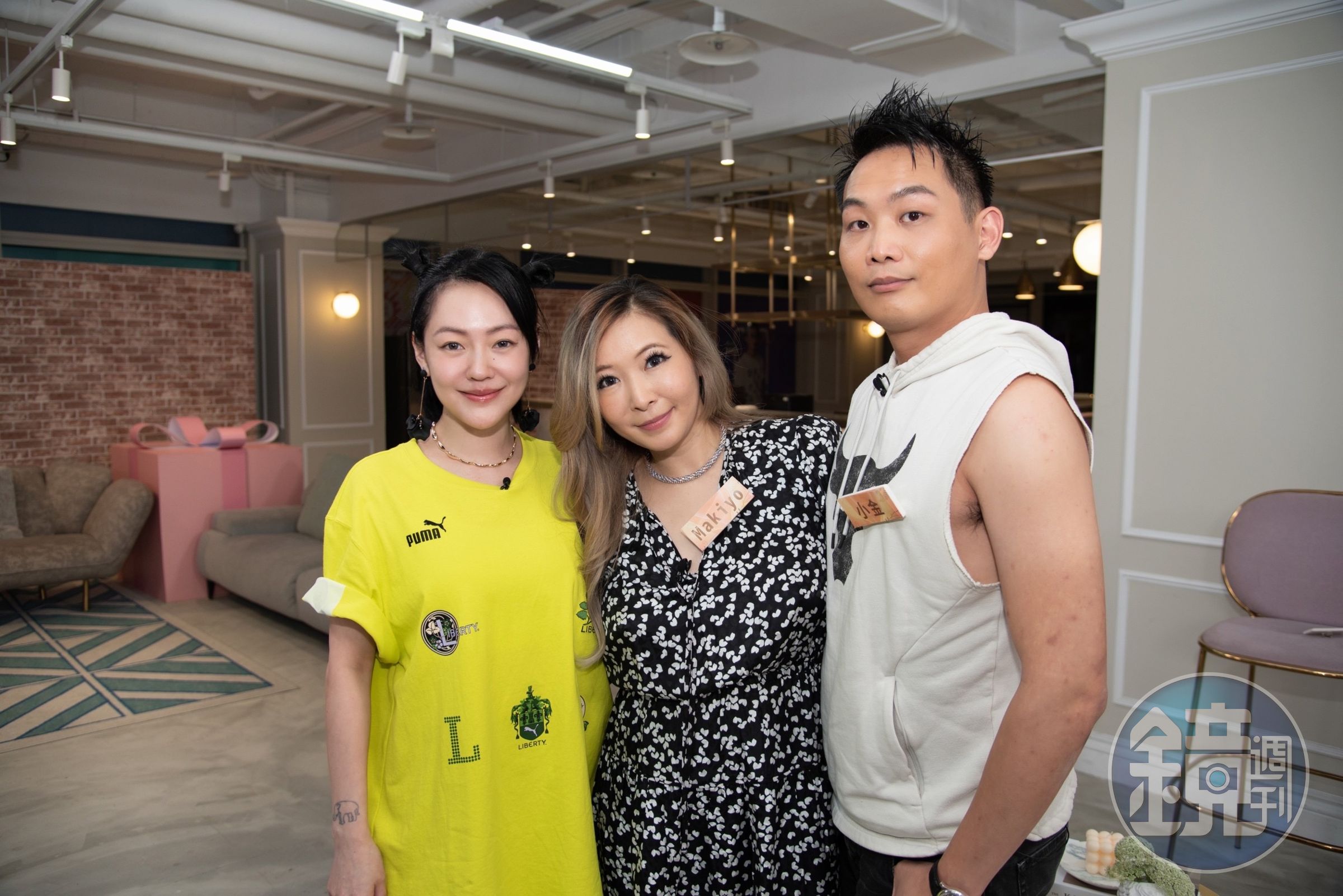 Makiyo與老公上小S主持的節目錄影。（東森提供）