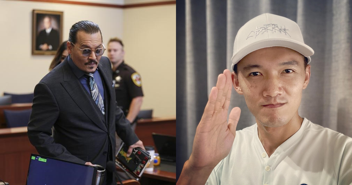 台南Josh(右)發文恭喜強尼戴普勝訴。(東方IC、翻攝自台南Josh臉書)