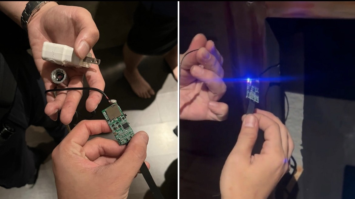 摩鐵藏針孔攝影機被入住旅客發現,警方逮捕一名涉案男性。(翻攝自爆料公社)