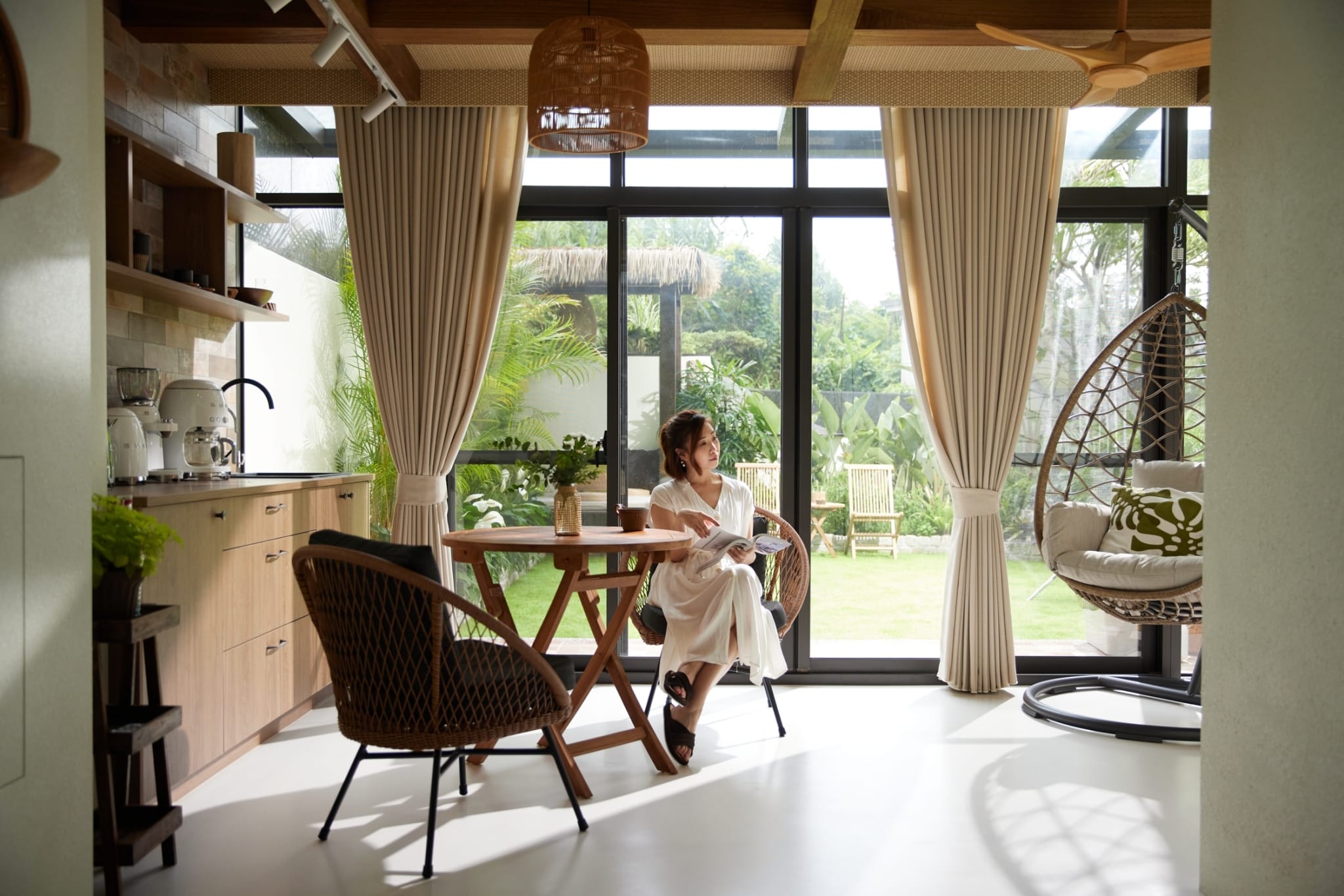 購物專家陳真花千萬裝潢費把新家打造成峇里島Villa風。（陳真提供）