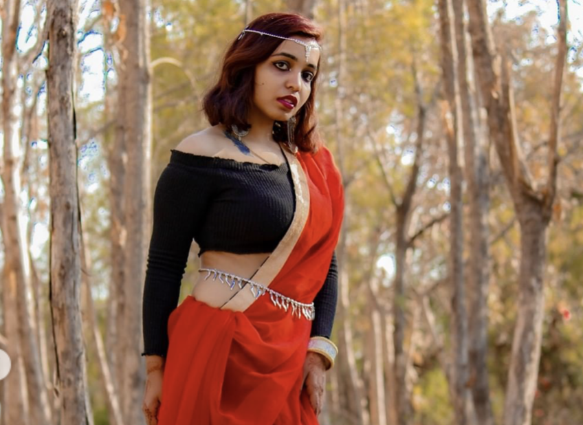 印度一名24歲網紅賓度（Kshama Bindu）近日宣佈，將於11日舉行結婚典禮，對象則是「自己」。（翻攝Kshama Bindu IG）