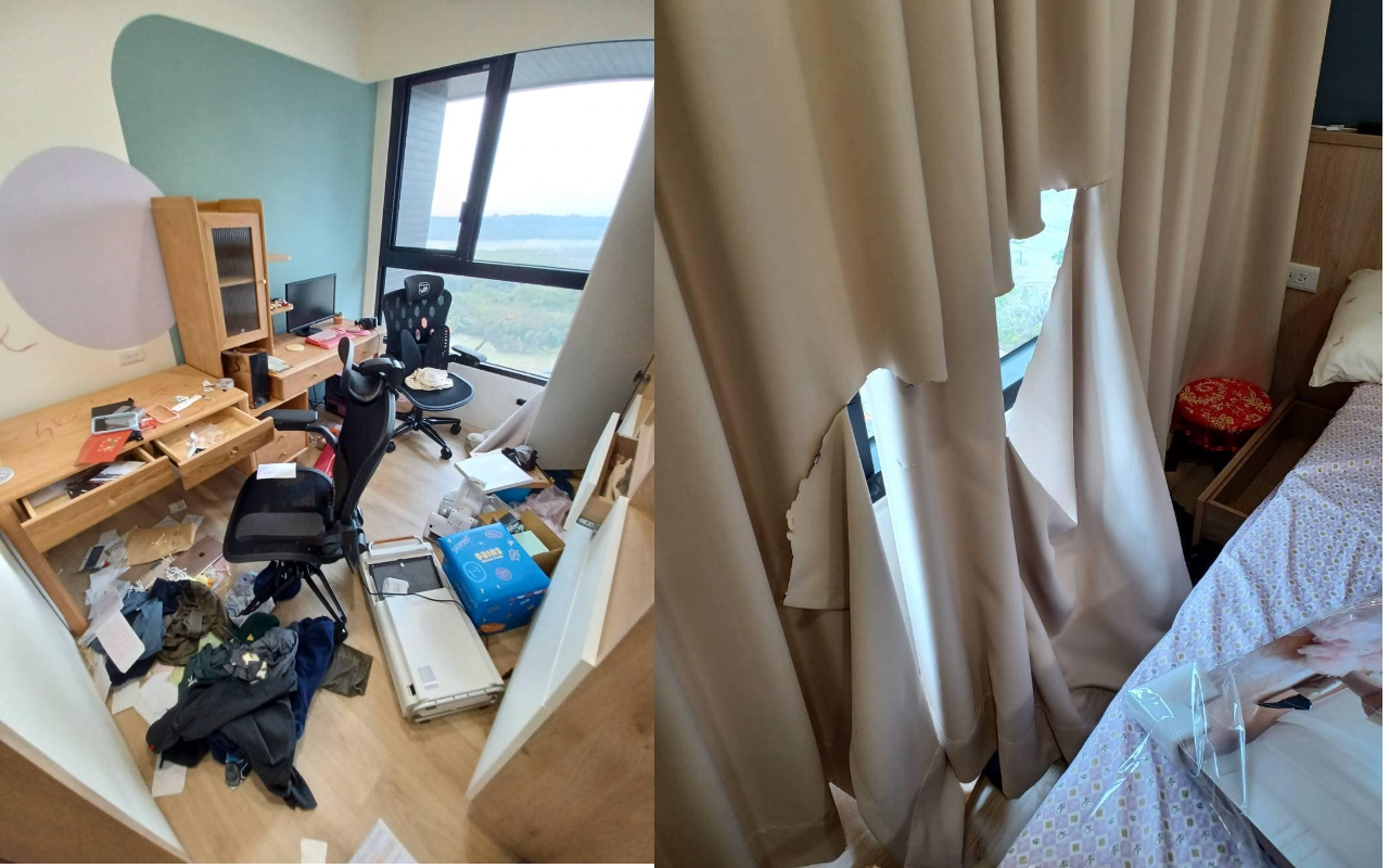 「美國安珀」只是在床上大便,但「台灣Amber」遭控訴砸爛新家,沒有一個家具能夠倖免。(翻攝自巴毛律師混酥團臉書)
