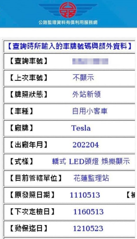 有人起底挖出林男的購車資訊,發現這台車的動保迄日達10年之久,有網友則誤會質疑「買車貸款10年?可以貸這麼久?」(翻攝自爆料公社)
