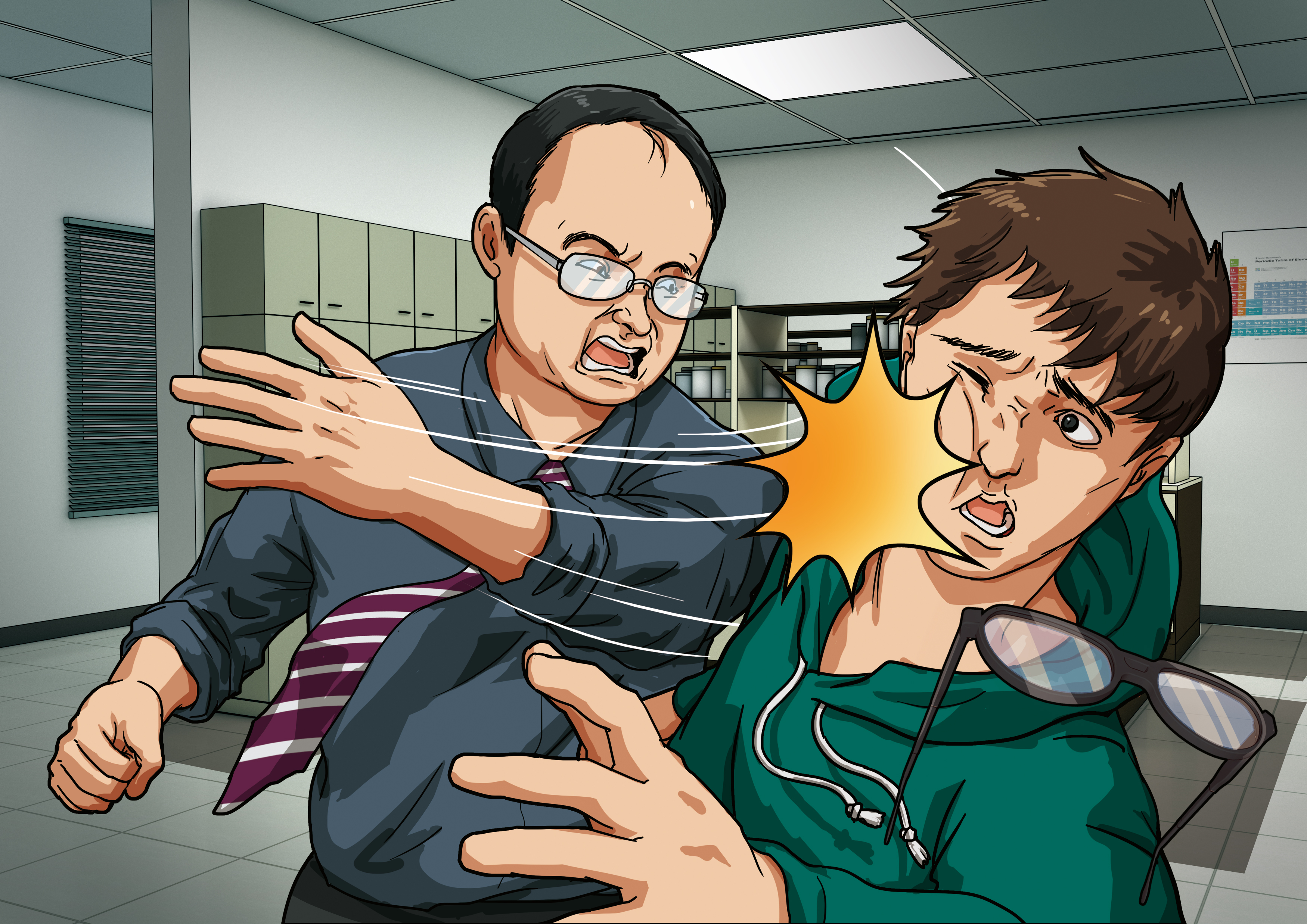 海洋大學教授林資榕經常打博士生A男耳光，還多次把A男眼鏡打飛。