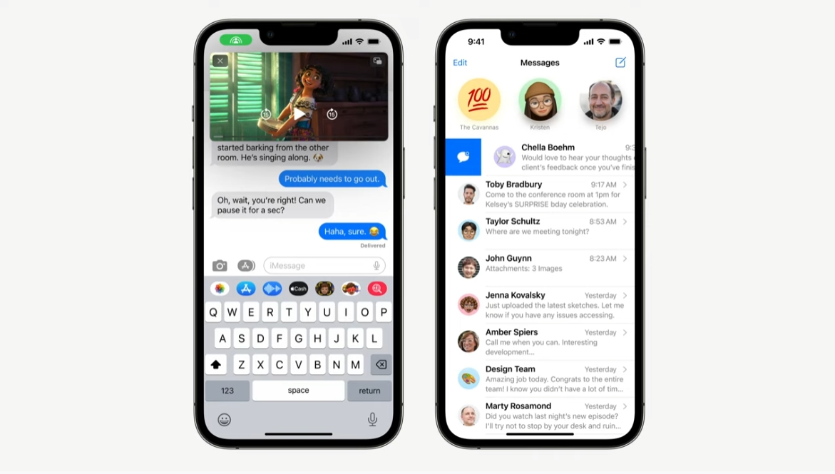 iMessage將支援收回、編輯訊息、將標為未讀等功能。（翻攝自Apple WWDC）