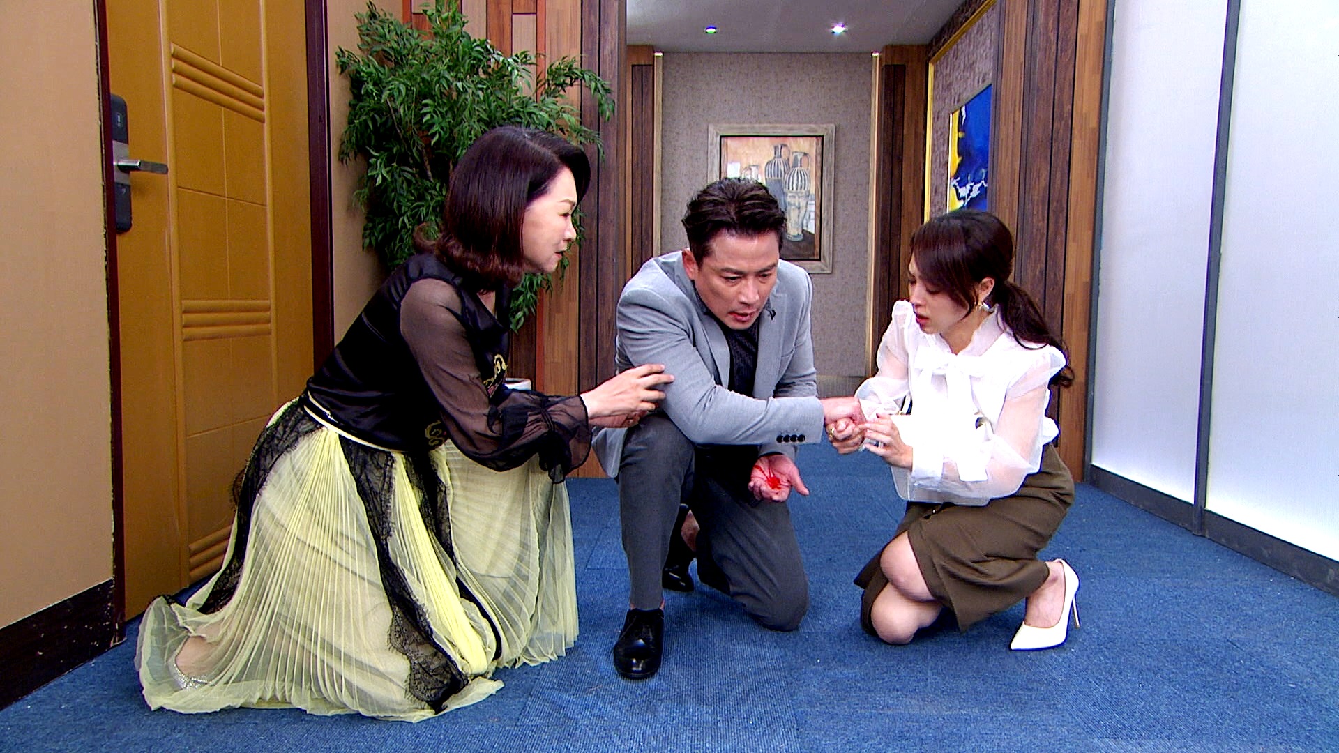 江宏恩近期劇情中突然流鼻血。（三立提供）